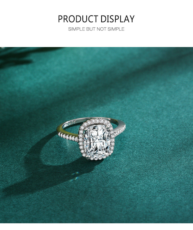 Women's S925 Sterling Silver Princess Ring