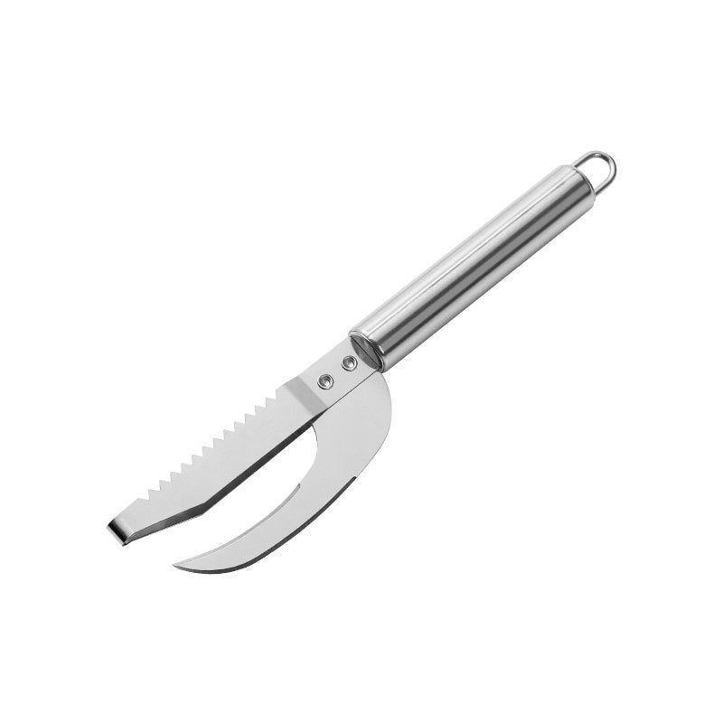 Cocina 3 en 1, cepillo de escala de acero inoxidable, raspador de pescado, raspador de pescado multifunción, herramienta de escala, cuchillo de fauces de pescado 