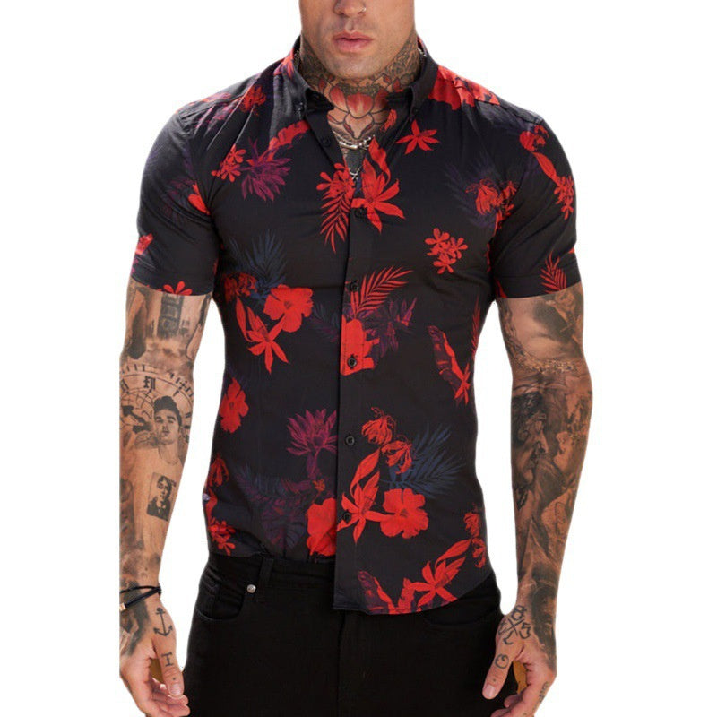 Men's Hawaii Beach 3D Printed Short Sleeve