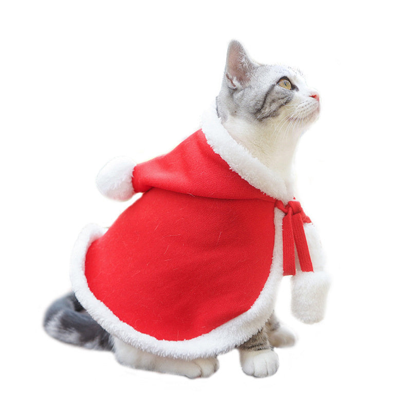 Costume mignon de chat de chien, cape de noël, déguisement d'halloween, chat