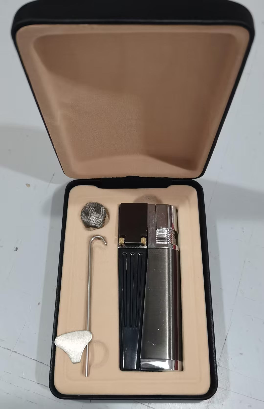 Encendedor Briquet à pipe créatif pliable en métal, combinaison de tuyaux, briquet à pipe pliable portable, gadget pour fumer pour hommes