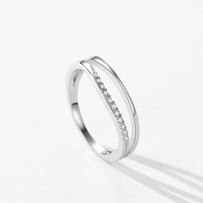 Women's Simple Double-layer Design S925 Sterling Silver Ring