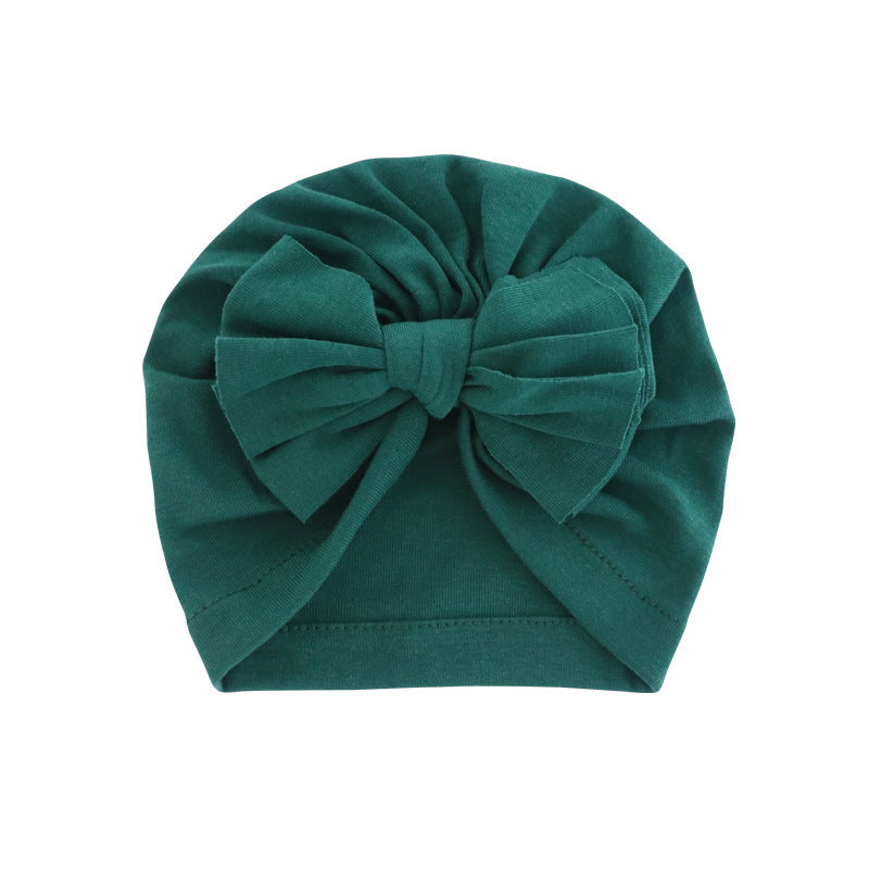 Chapeau à capuche avec turban enveloppé de nœud papillon, chapeau de couleur unie
