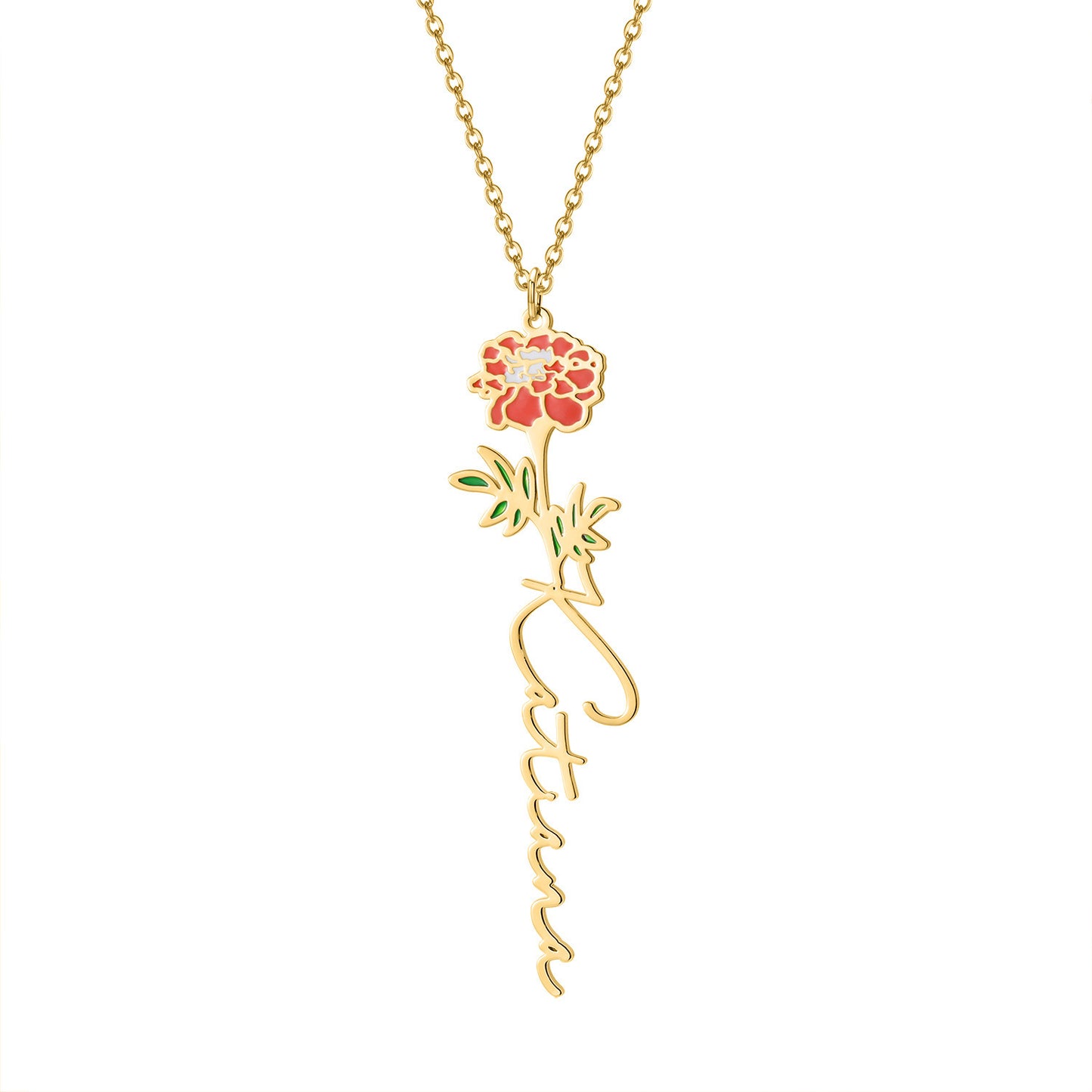 Collier en métal en acier inoxydable, couleur titane, fleur de décembre, bricolage
