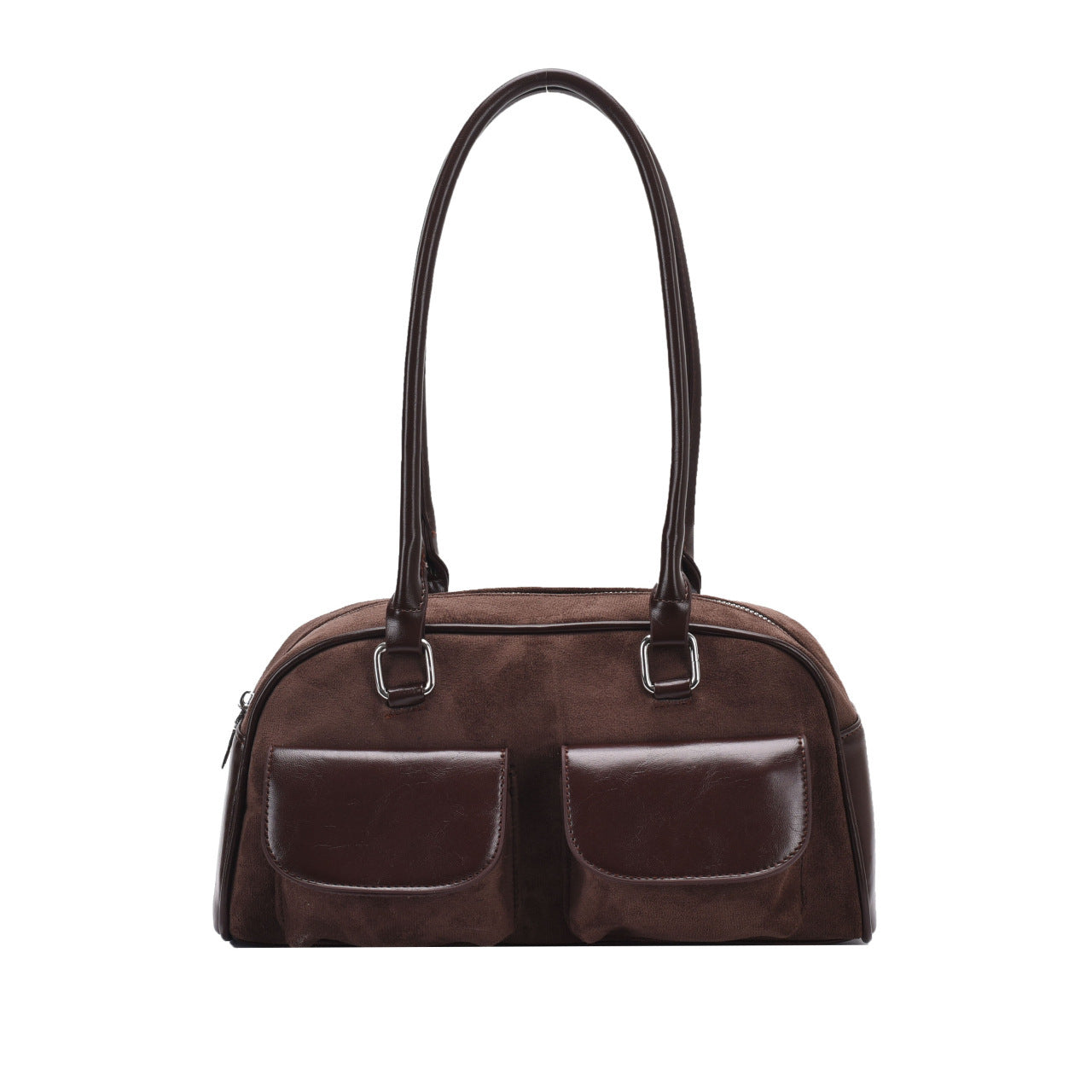 College Style Velvet Frosted Leather Bow Ribbon Commuter Bag Advanced Simple