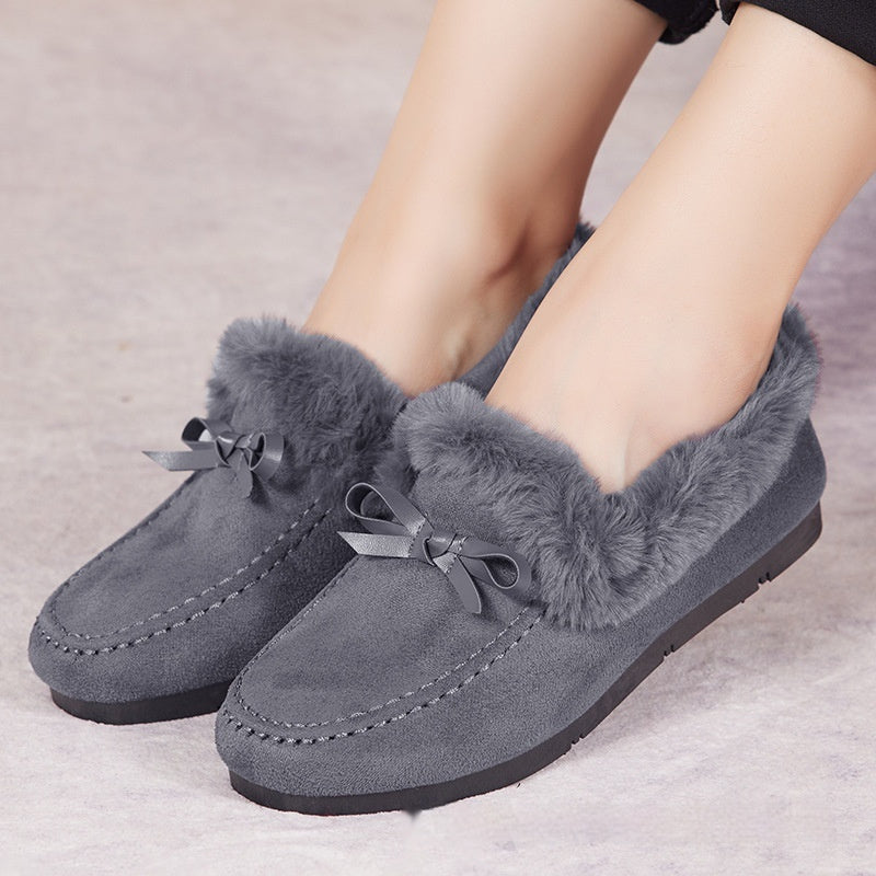 Chaussures décontractées en laine d'agneau doublées en polaire