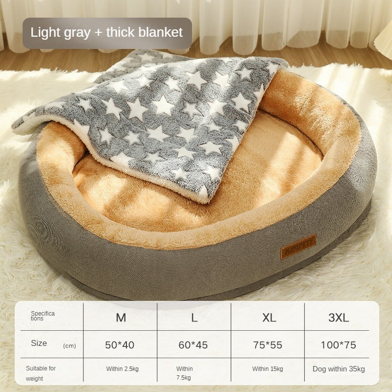 Lit pour chien amovible et lavable, lit chaud pour chat pour dormir
