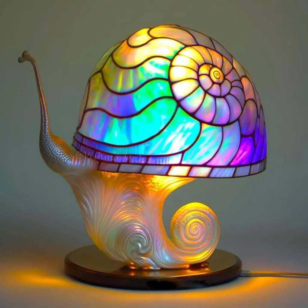 Lampe de bureau série plante en verre coloré