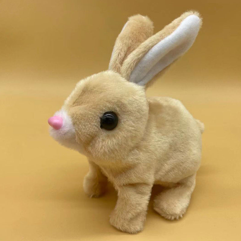 Jouets de lapin blanc électrique en peluche pour animaux de compagnie de simulation