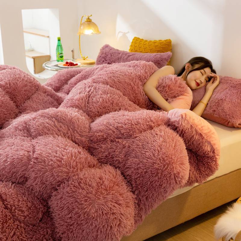 Couette d'hiver chaude et épaisse en velours de cristal de vison polaire longue et super douce