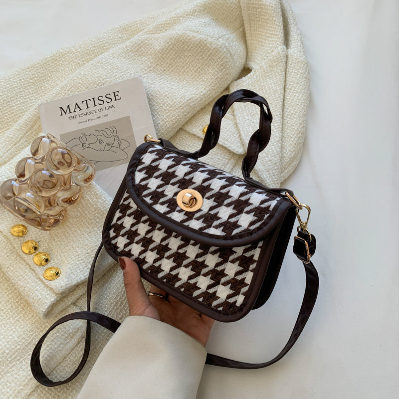 Petit sac à bandoulière en damier tendance