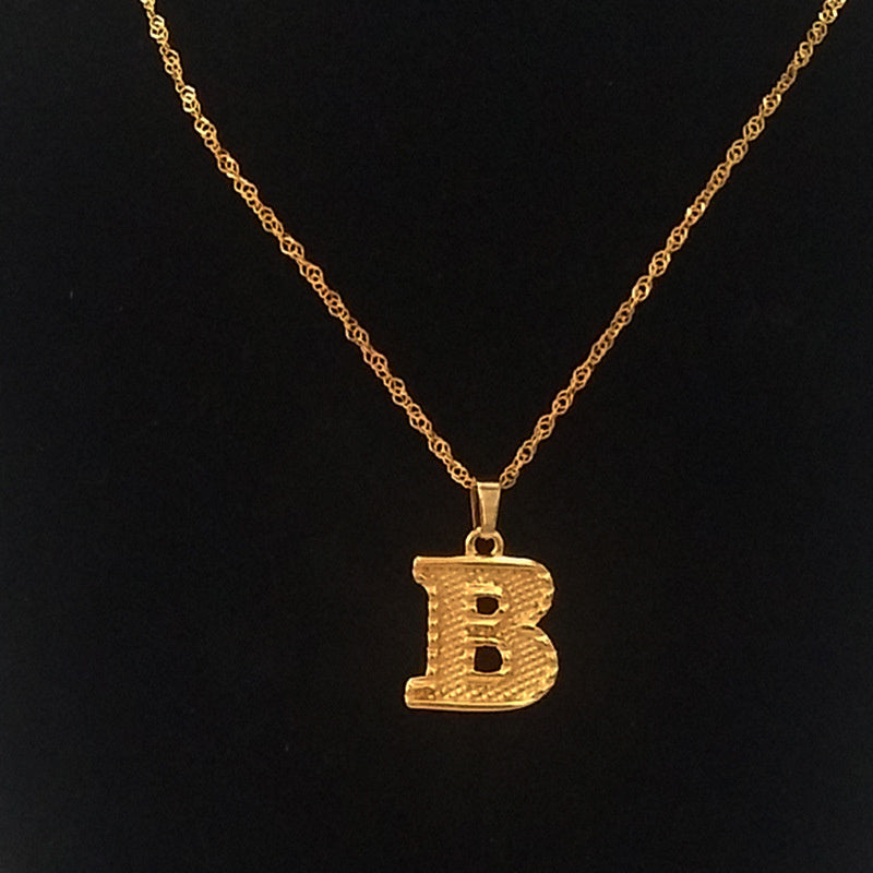 26 English Capital Letter Pendant Gold Plated 18K Environmental Protection Necklace