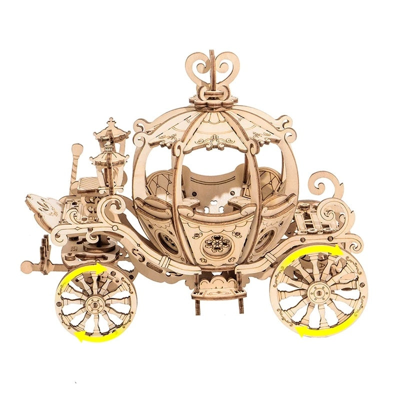Robotime – chariot citrouille modèle 3D, Puzzle en bois, jouets d'assemblage pour enfants filles, cadeau d'anniversaire et de noël, livraison directe