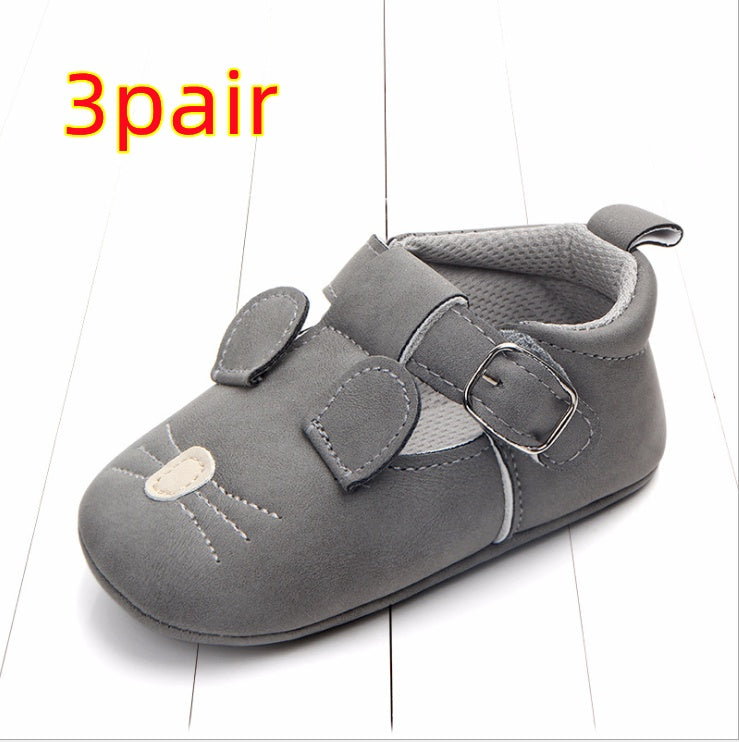 Primavera y otoño zapatos de bebé de animales de dibujos animados de cuero mate antideslizante zapatos de bebé de fondo suave al por mayor 0884 