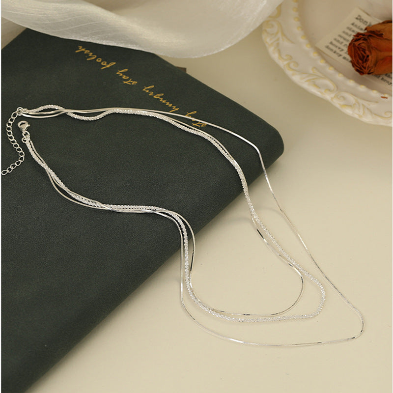 Women's Sparkling Three-layer Twin Necklace