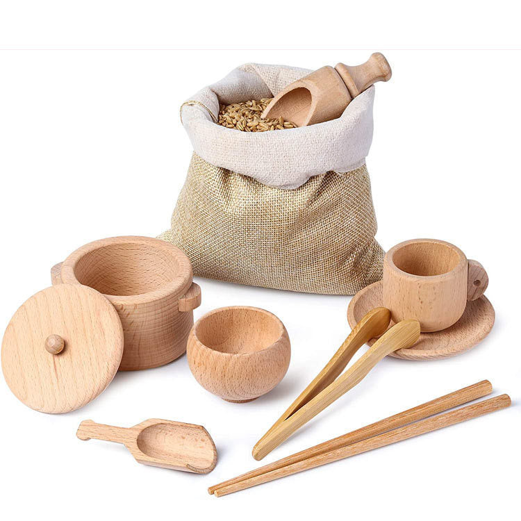Ensemble de couverts en bois sensoriels Montessori pour enfants