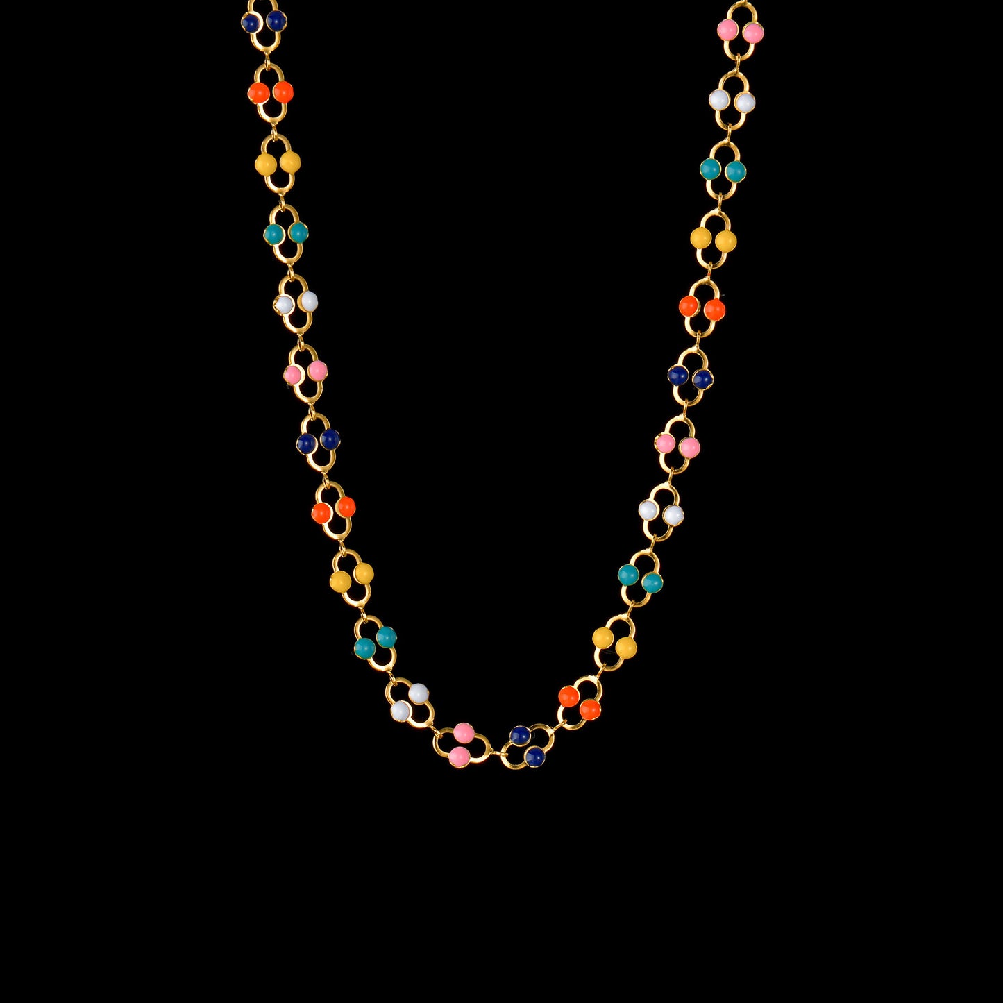 Collar de cadena con costura de tarjeta redonda, corazón de aceite Fengcai Simple, Partysu japonés y coreano