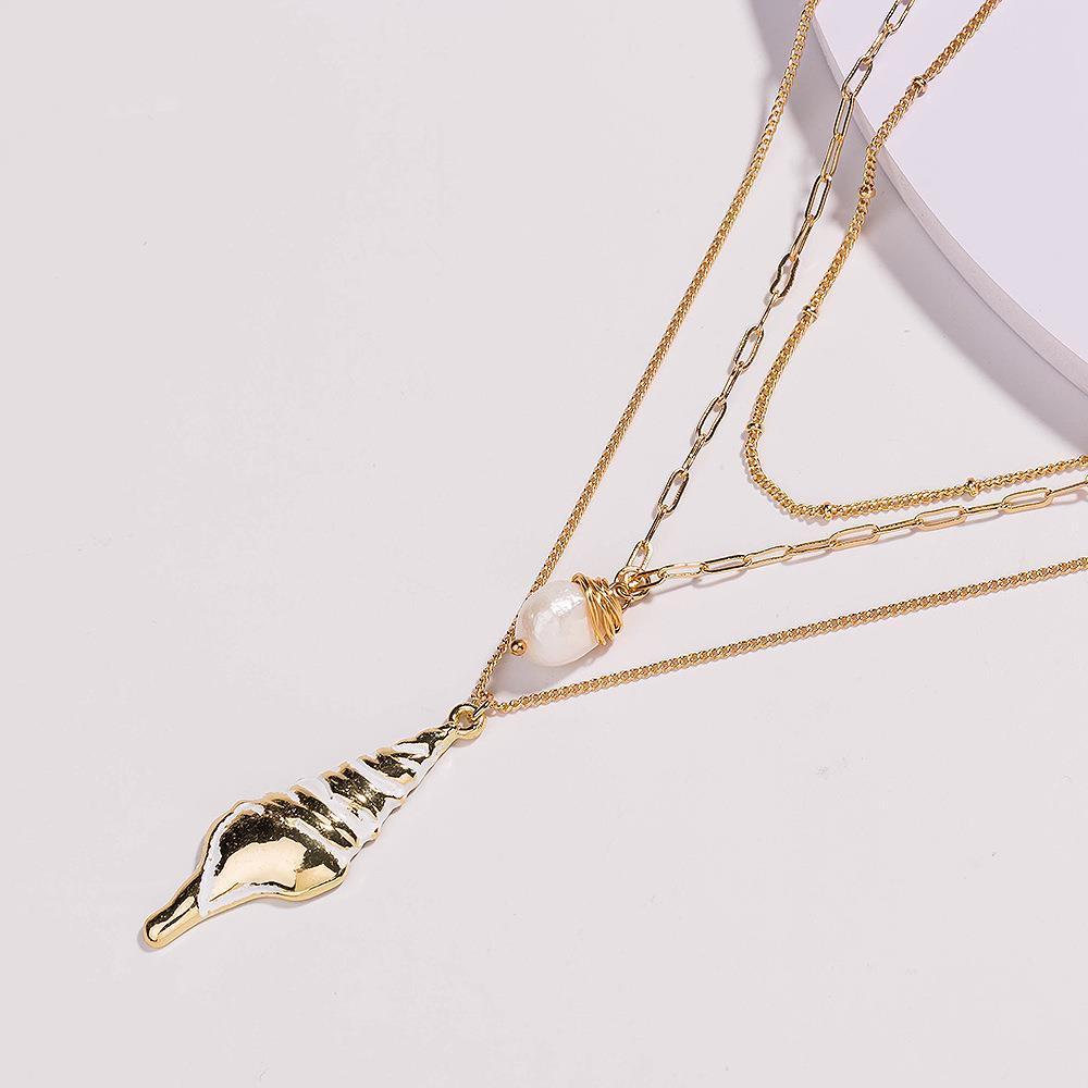 Pendentif de conque d'étoile de mer de coquille de perle de mode