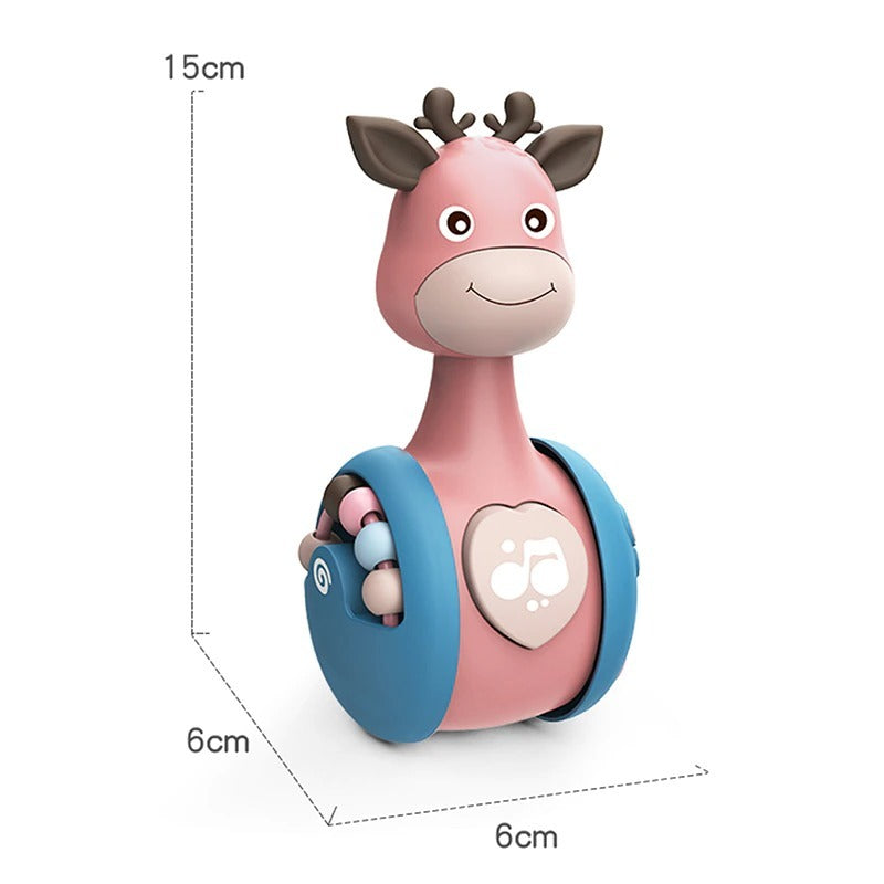 Sonajero de vaso para bebé con ciervo deslizante 3 en 1, juguete de vaso deslizante, sonajero para bebé, juguete de baño Montessori para W, anillo incorporado, oso, Roly-Poly, aprendizaje temprano, vaso de Navidad