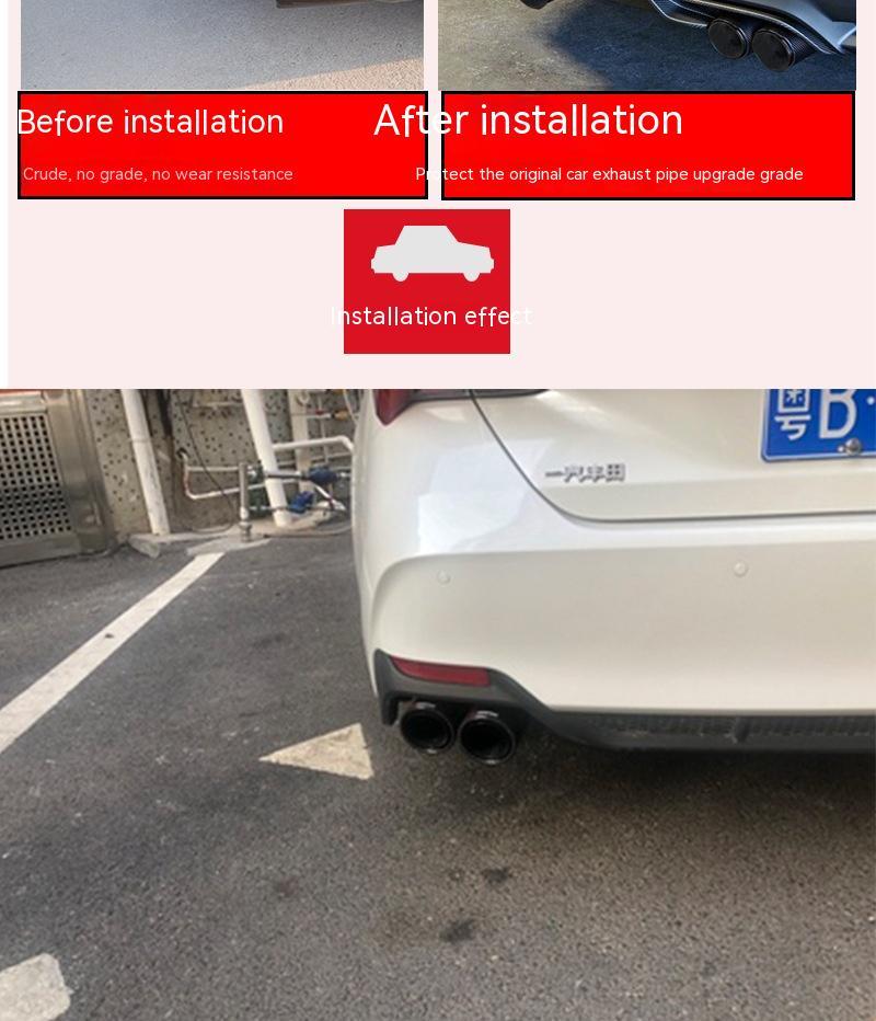 Tuyau d'échappement noir une sur deux, buse de queue, Modification de voiture, silencieux, Double sortie
