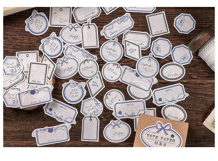 Mini Etiqueta Serie Retro Mano Cuenta DIY Decoración Papel Base 45 Hojas