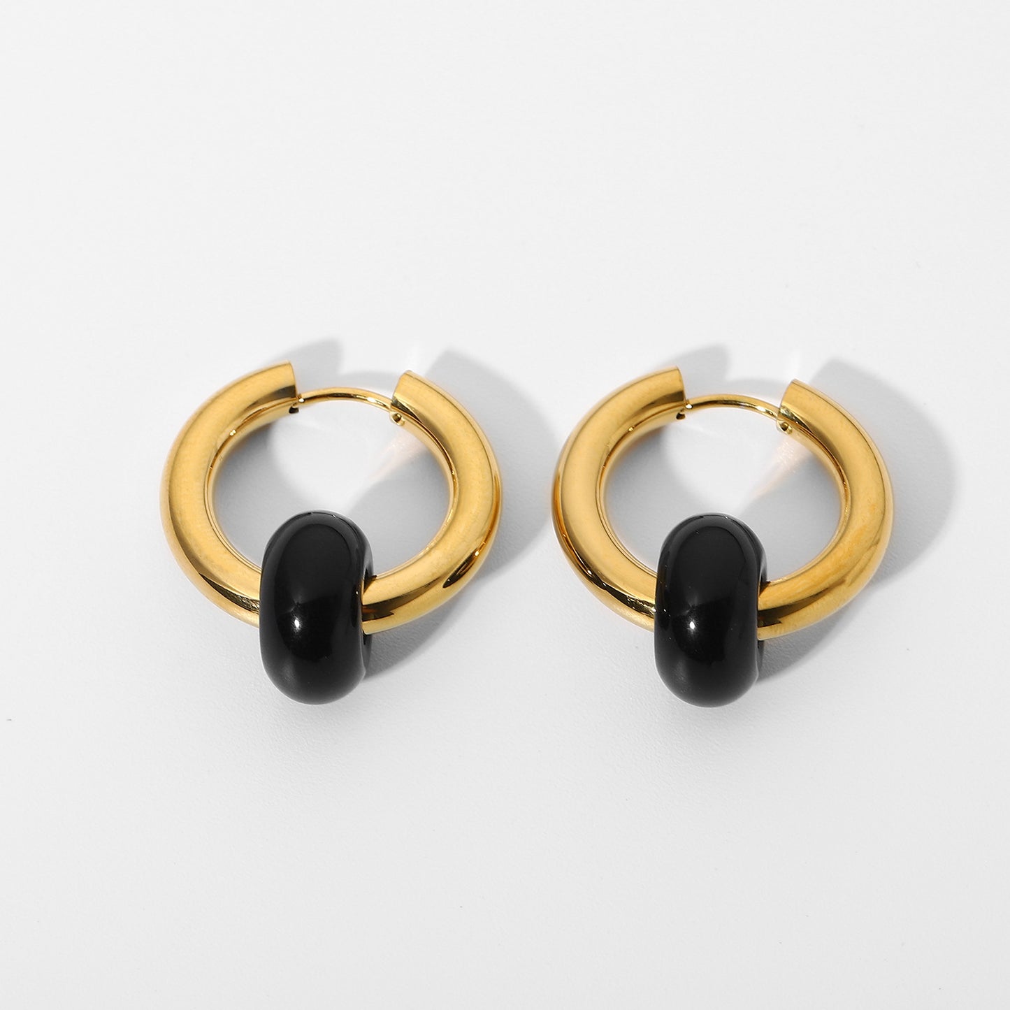 Boucles d'oreilles portées par des célébrités en ligne en acier inoxydable plaqué or 18 carats pour dame