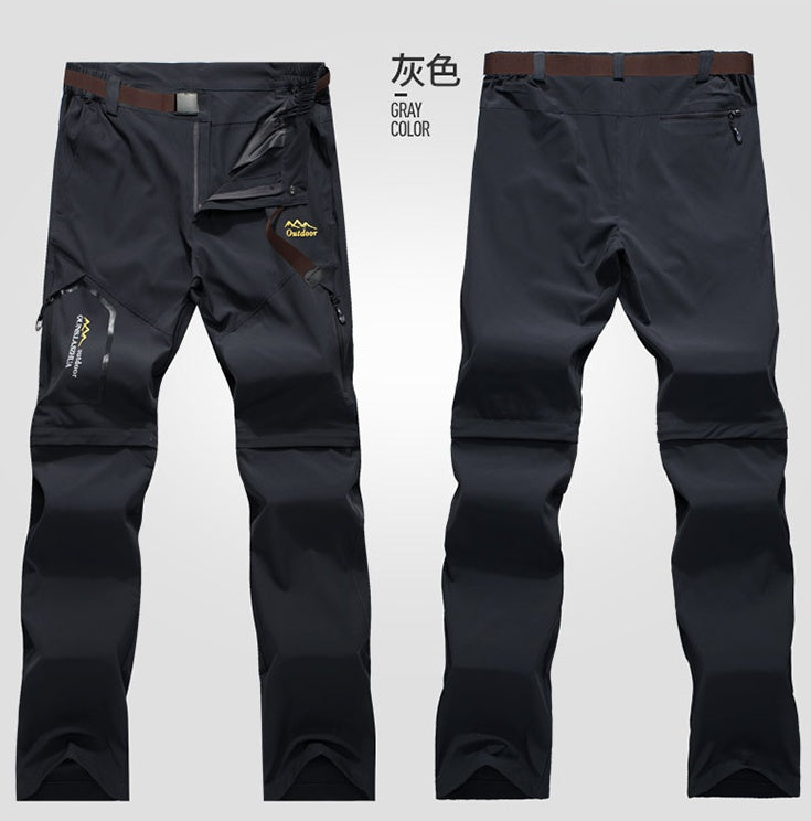 Pantalon de randonnée extensible à séchage rapide, deux shorts détachables, été