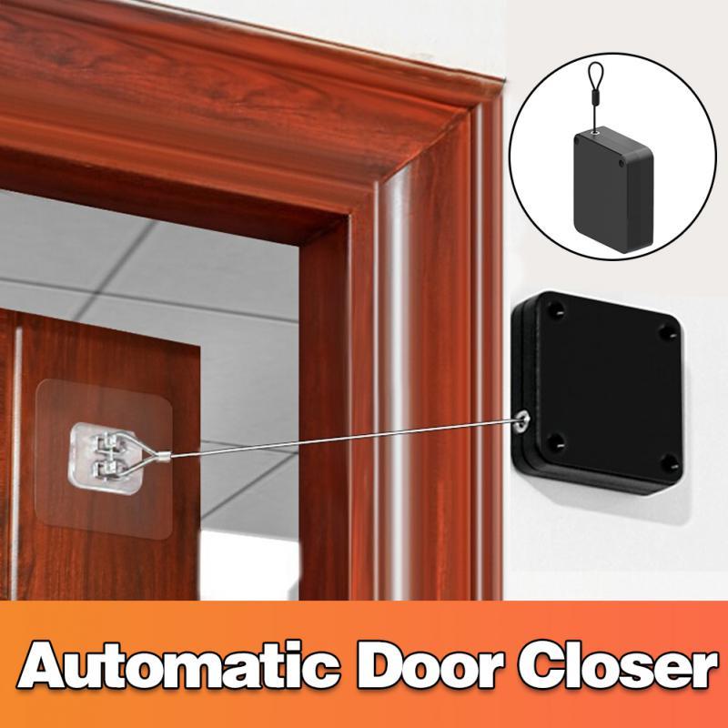 Ferme-porte à capteur automatique électrique de petite taille, butée de porte à Surface réglable sans poinçon, fermeture automatique du support de porte, amélioration de l'habitat