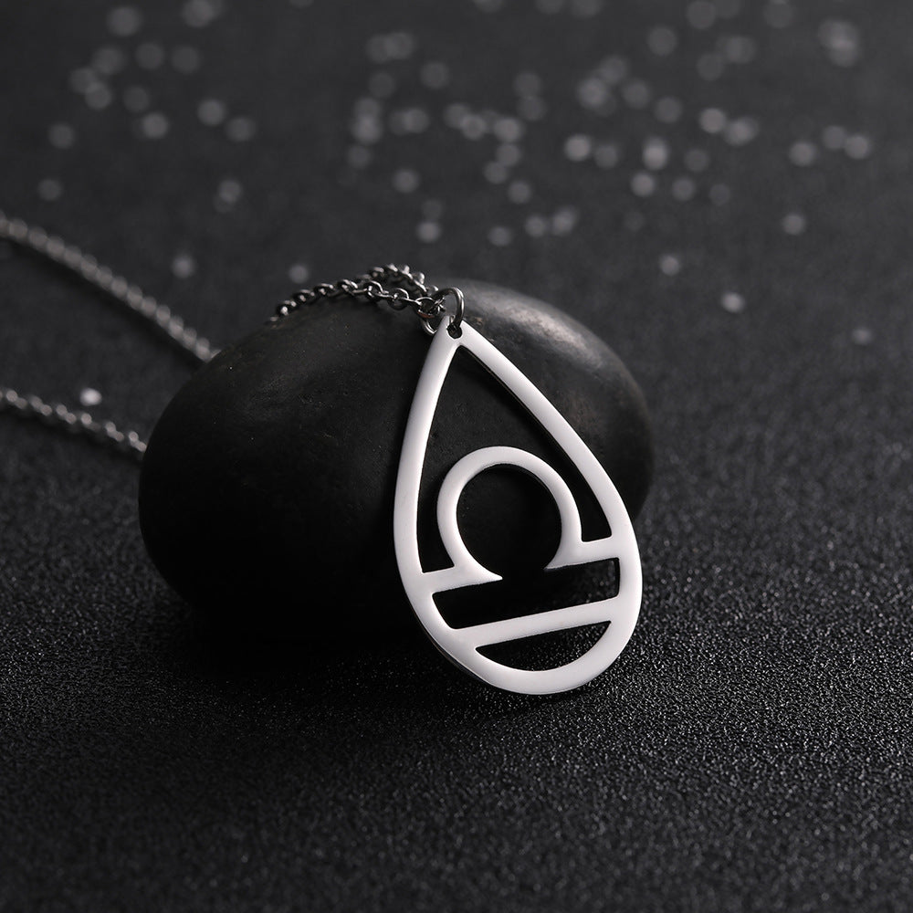 Style coréen Normcore goutte d'eau creux balance pendentif collier ne se décolore pas clavicule dame