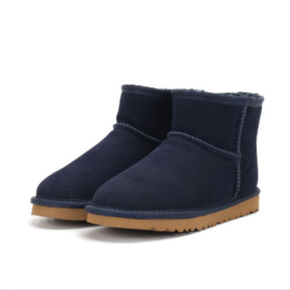 Botas de nieve de corte bajo Cuero Caucho Piel Moda Casual