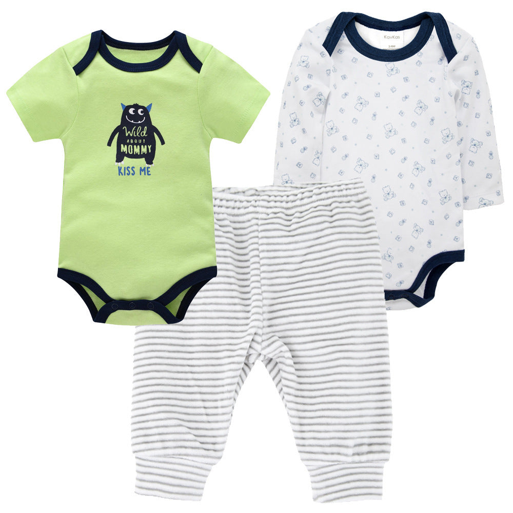Conjunto de niños de ropa de bebé recién nacido coreano de color sólido