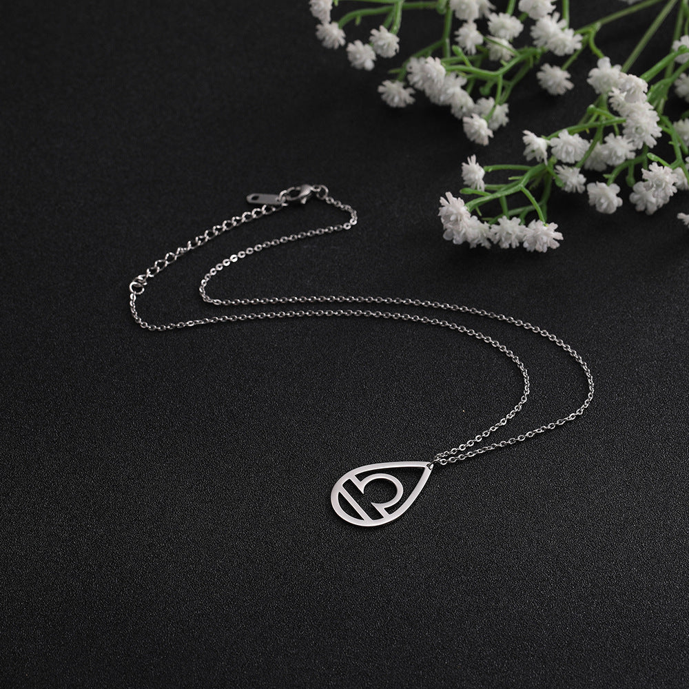 Style coréen Normcore goutte d'eau creux balance pendentif collier ne se décolore pas clavicule dame