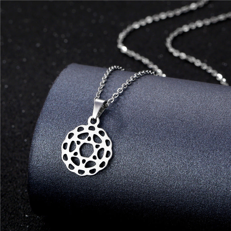 Collier Géométrique Simple Creux Coupe Acier Inoxydable