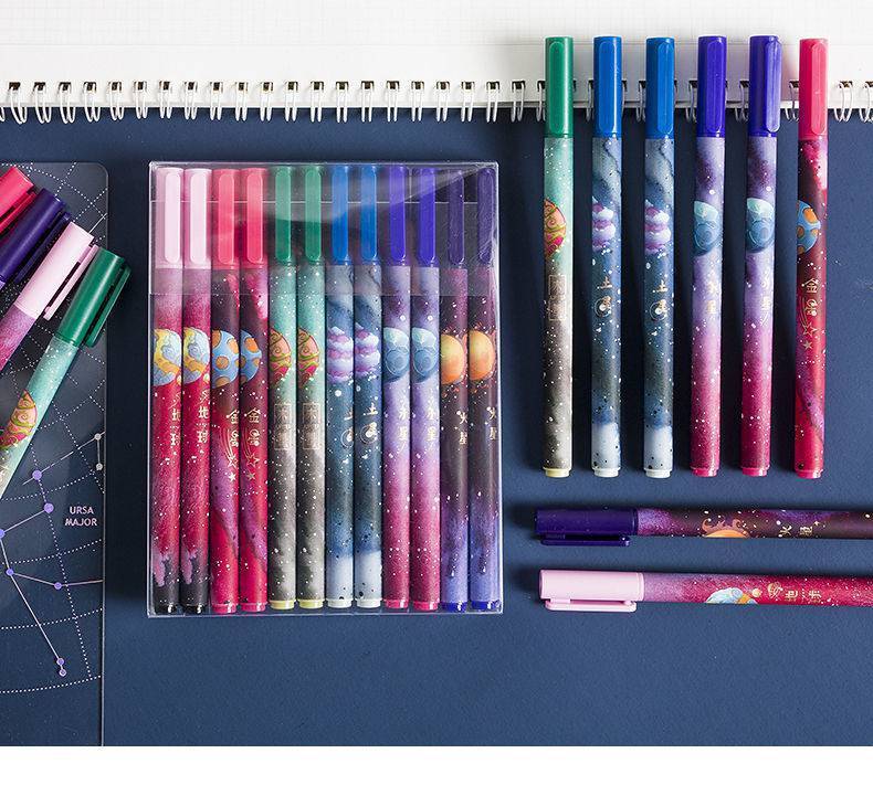 Stylo à douze constellations, stylo à étoile brillante, stylo à bille du zodiaque