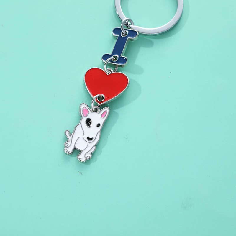 Ins Love Dog Pendant Bag Keychain