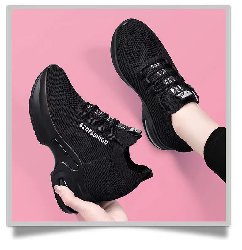 Plantilla de aumento de altura para mujer, malla tejida con mosca, deportes, ocio, cojín de aire, zapatos para papá