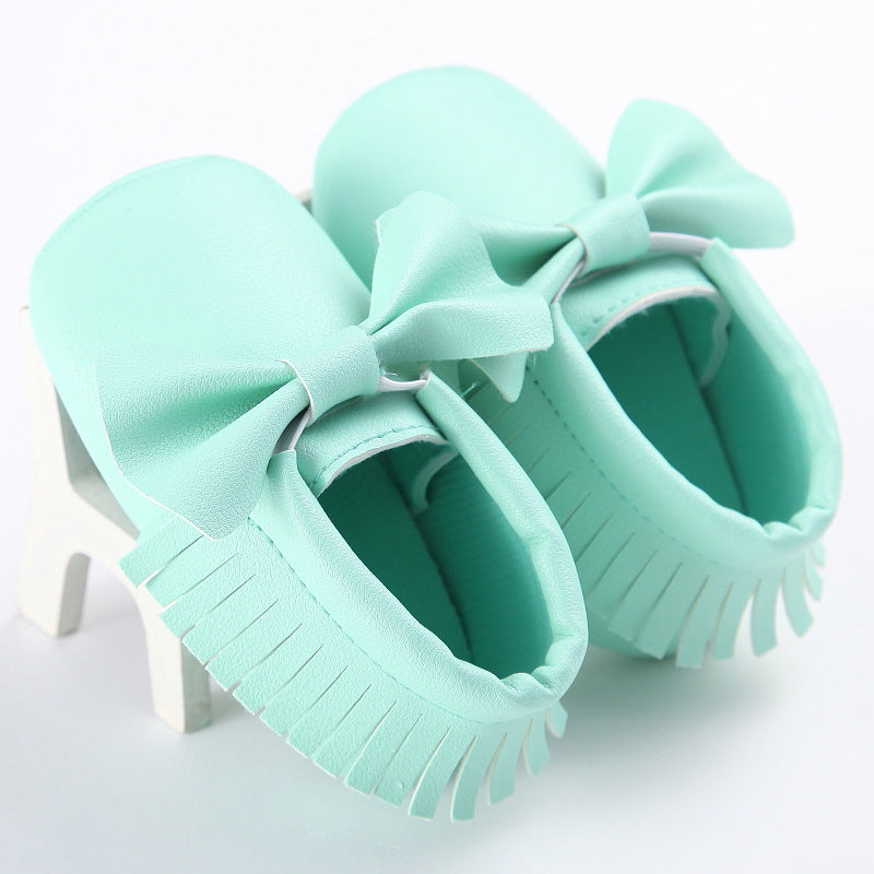 Printemps et automne nouveau 0-1 ans garçons et filles bébé chaussures gland Pu bas antidérapant décontracté bébé chaussures