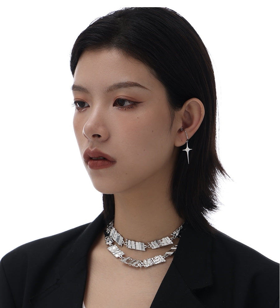 Collier à ongles en forme de plaque, chaîne de clavicule de Style unisexe