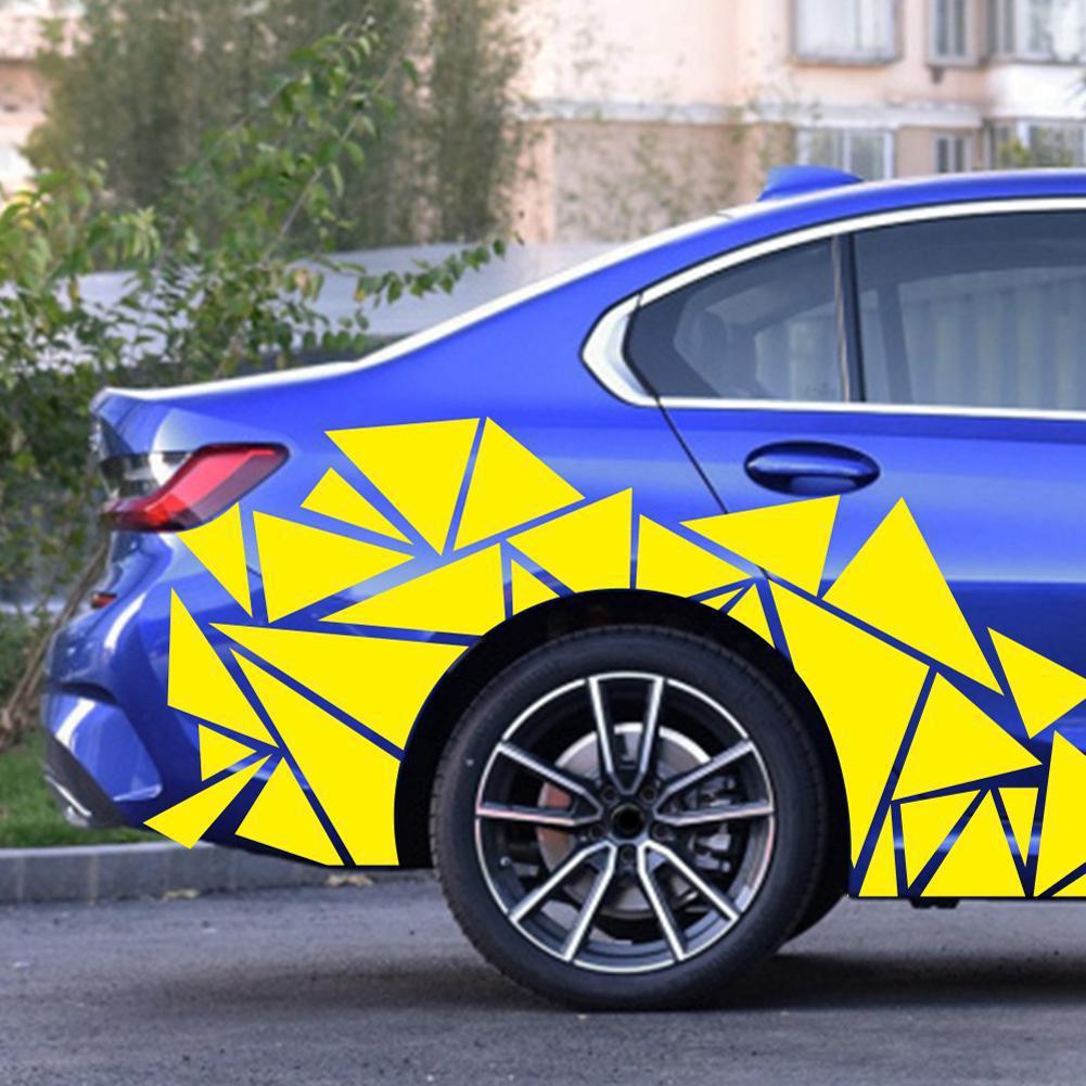 Autocollants de voiture Triangles noirs mats, autocollant latéral de voiture, Camouflage, style de voiture, décalcomanie en vinyle, décor pour la décoration de voiture 