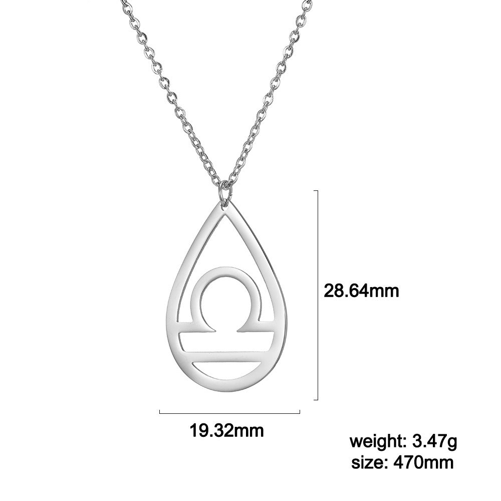 Style coréen Normcore goutte d'eau creux balance pendentif collier ne se décolore pas clavicule dame