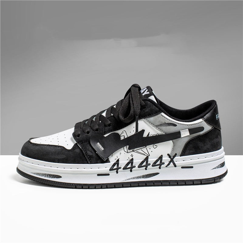 Chaussures de skateboard graffiti en détresse, baskets pour hommes