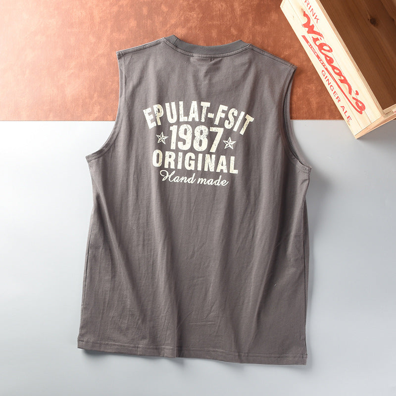 Men's Outdoor Sports And Casual-letter Cotton Vest