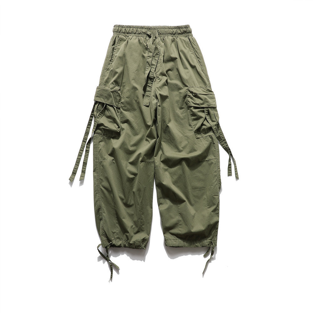 Men's Elastic Waist Drawstring Ankle Banded Pants