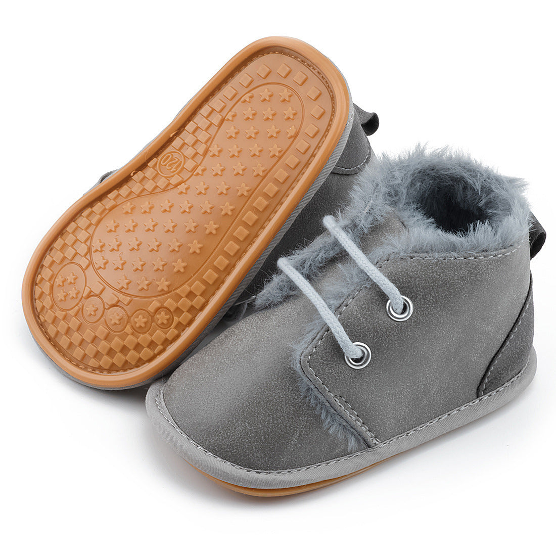Chaussures pour tout-petits antidérapantes à semelle en caoutchouc pour bébé chaudes et en velours