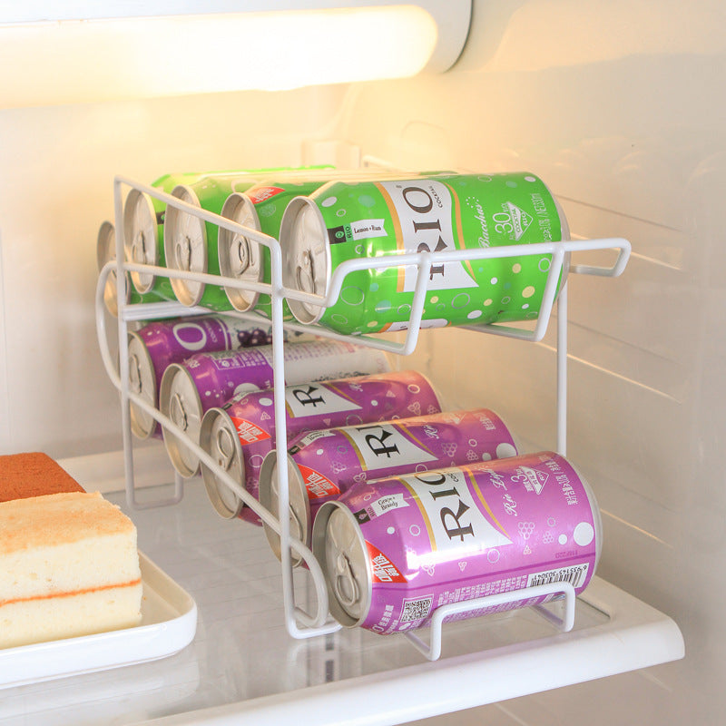 Latas de coque, estante de almacenaje para cocina, estante de acabado de doble capa, estante de almacenamiento de escritorio