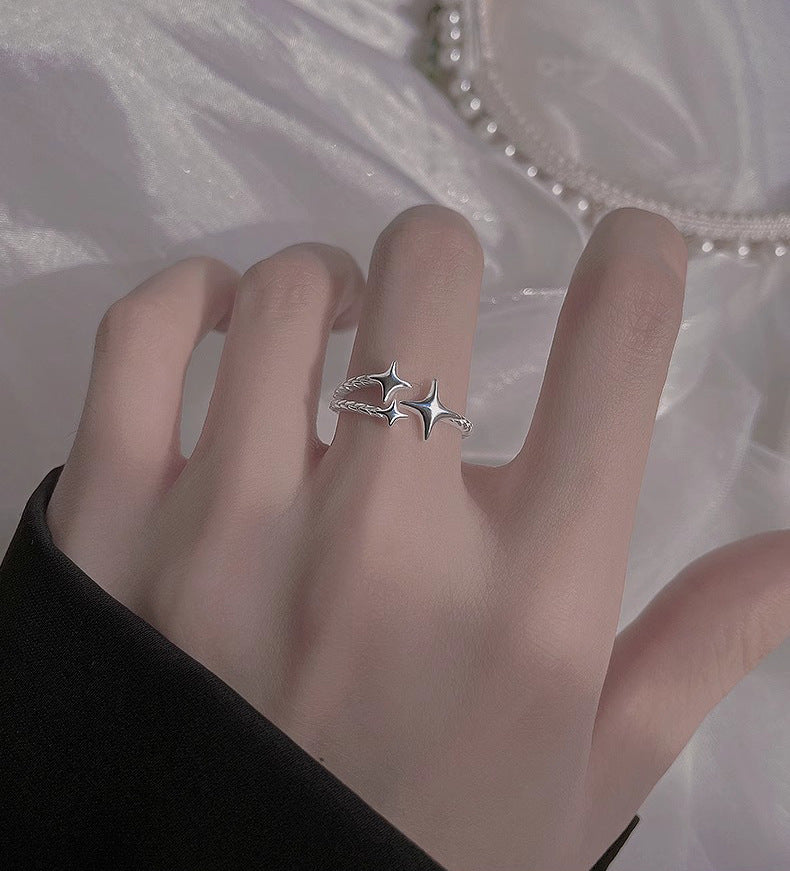 Star Ear Eight-pointed Stars Ring Ins Niche Net Red Cold Wind Graceful And Fashionable
