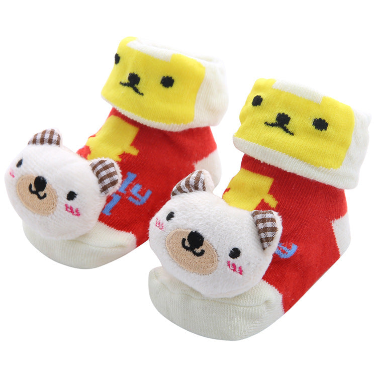 Chaussettes antidérapantes tridimensionnelles pour bébé, dessin animé, pour nouveau-né, poupée, vente en gros