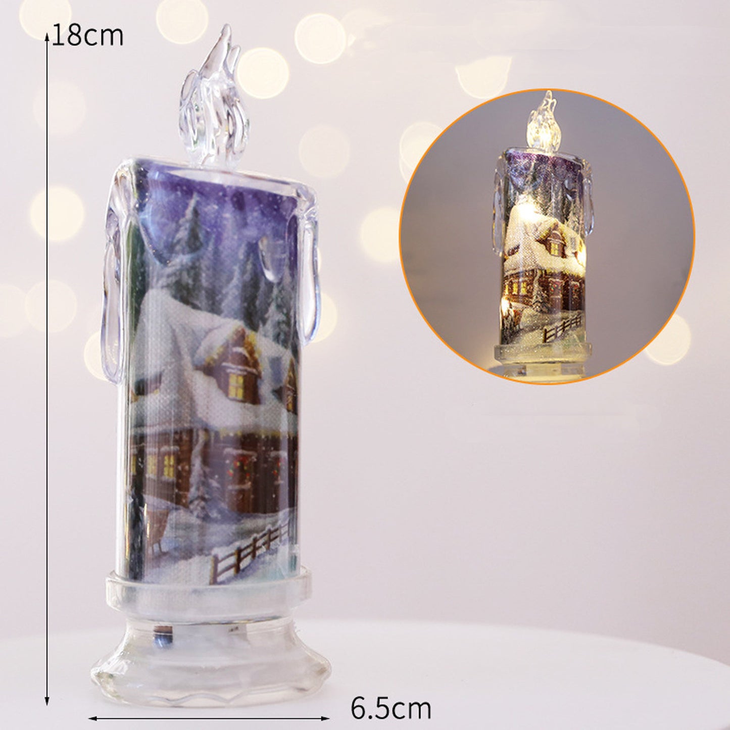 Cadeaux décoratifs de bougies électroniques transparentes de Noël