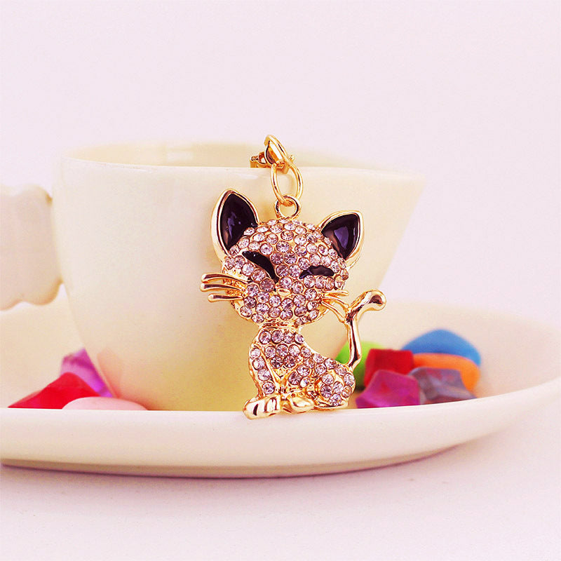 Plisser les yeux mignons renard Animal alliage porte-clés accessoires pendentif porte-clés