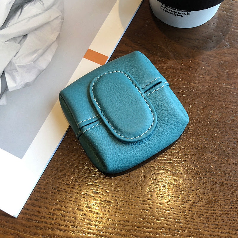 Porte-Monnaie Femme Boucle Première Couche en Cuir de Vachette Porte-Monnaie Porte-clés Sac de Transport